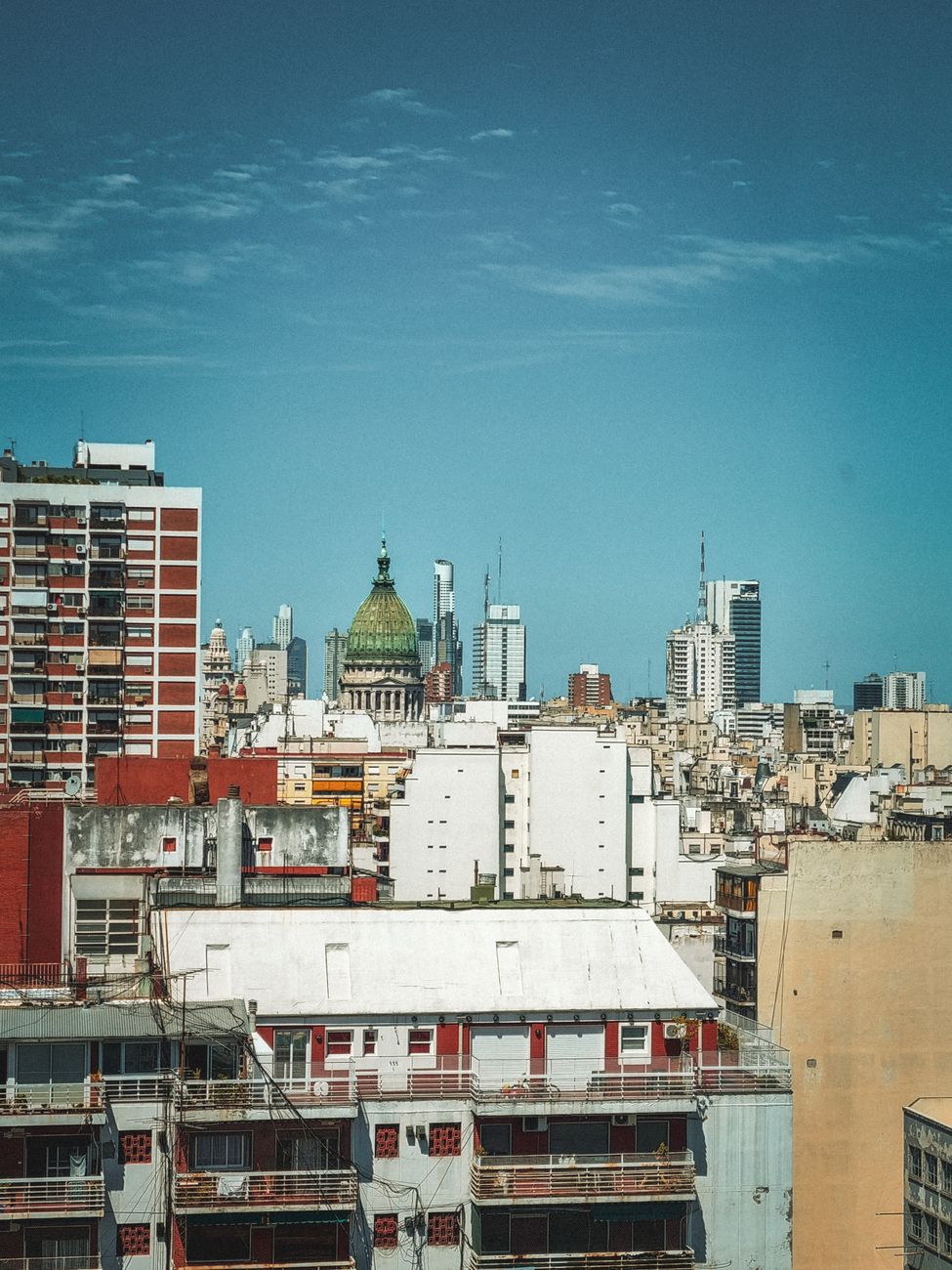 Buenos Aires skyline with high-rise buildings and contemporary architecture.